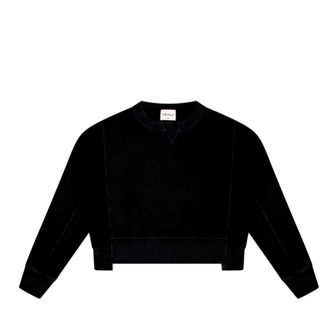 COTTON FLEECE REVERSE INSERT SWEATER