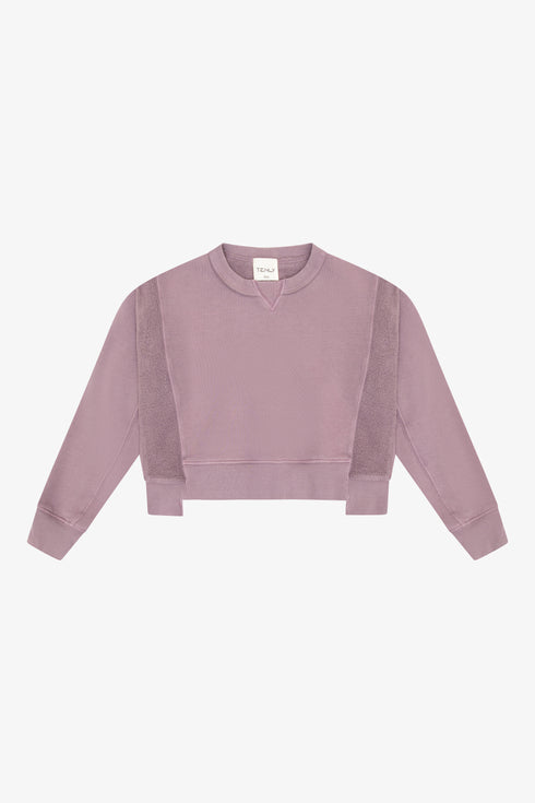 COTTON FLEECE REVERSE INSERT SWEATER
