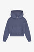 COTTON FLEECE CROPPED KANGAROO POCKET HOODIE