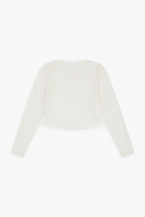 Rayon Rib Curved Hem L/S Top