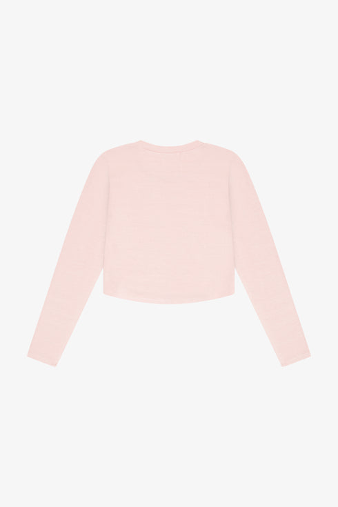 Rayon Rib Curved Hem L/S Top