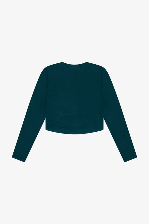 Rayon Rib Curved Hem L/S Top