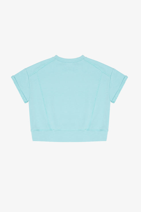 FRENCH TERRY ROLLUP SLEEVE WAISTBAND TEE