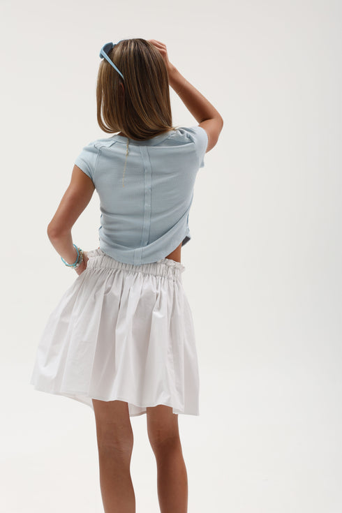 RIB EXPOSED CAP SLV TEE