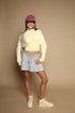 FRENCH TERRY DOLMAN WAIST PULLOVER HOODIE