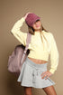 FRENCH TERRY DOLMAN WAIST PULLOVER HOODIE