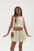 PRINT GAUZE GRECIAN BUBBLE SKIRT