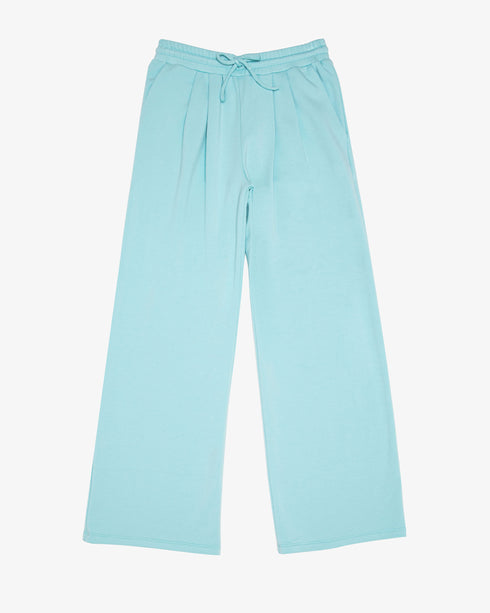 FRENCH TERRY PLEATED WIDE LEG PANT