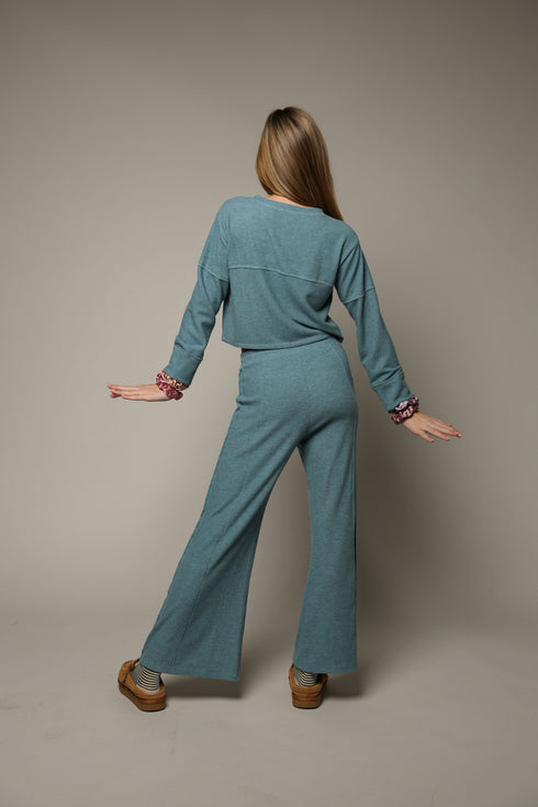 HACCI RIB WIDE LEG PANT