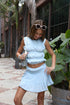 COTTON JERSEY TIERED SMOCKED TANK