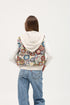 Tapestry Floral Puffer Vest Hoodie