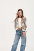 Tapestry Floral Puffer Vest Hoodie