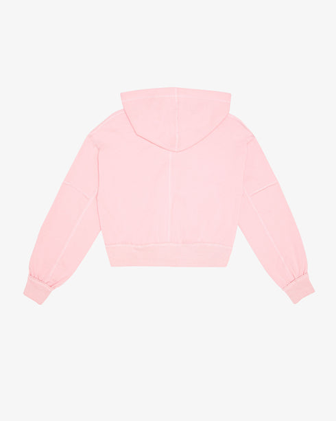 FRENCH TERRY RAW-EDGE ZIP HOODIE