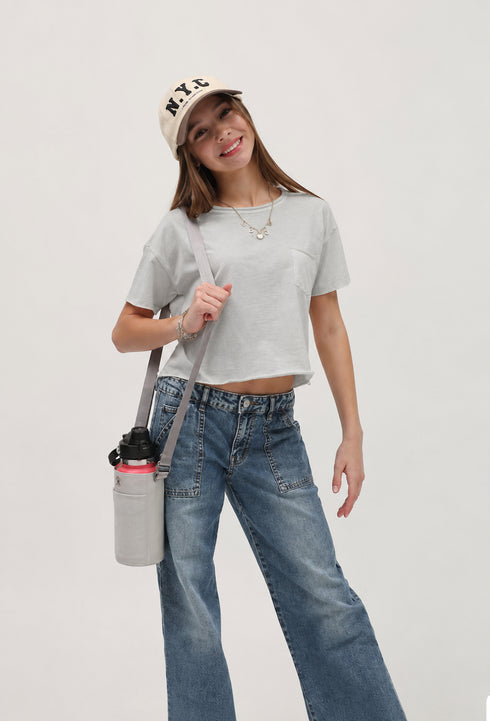 Raw Edge Short Sleeve Pocket Tee