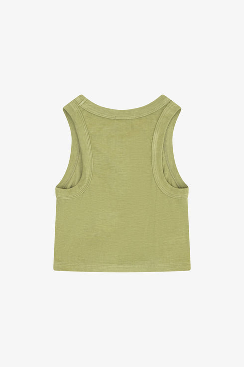 RAYON RIB SHIRRED SLEEVELESS TANK