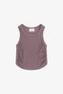 RAYON RIB SHIRRED SLEEVELESS TANK