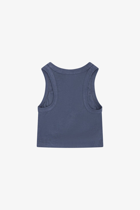 RAYON RIB SHIRRED SLEEVELESS TANK