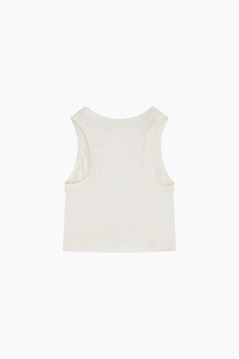 RAYON RIB SHIRRED SLEEVELESS TANK