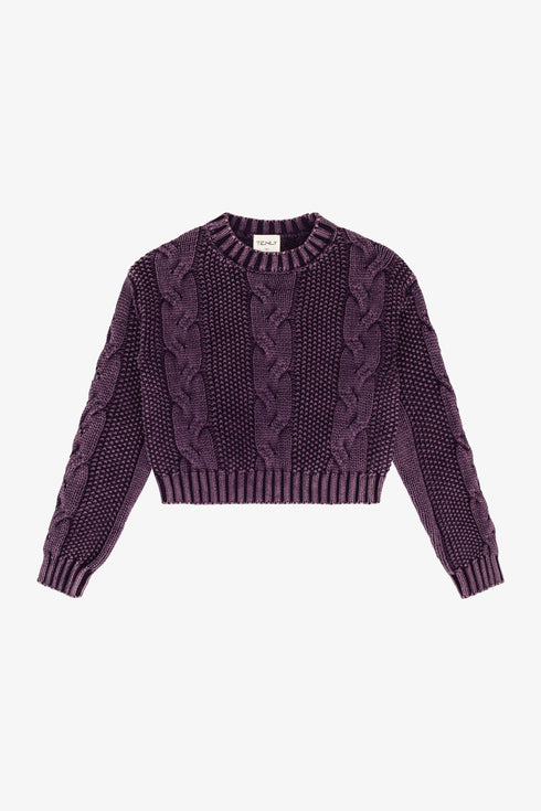 CABLE KNIT CROP SWEATER