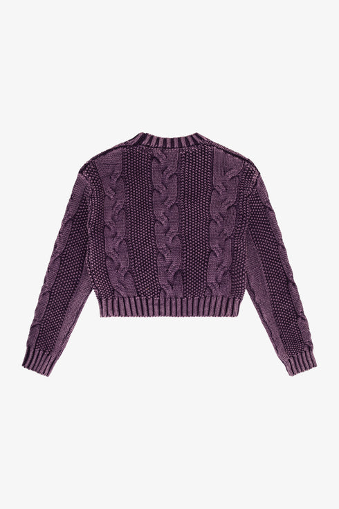 CABLE KNIT CROP SWEATER