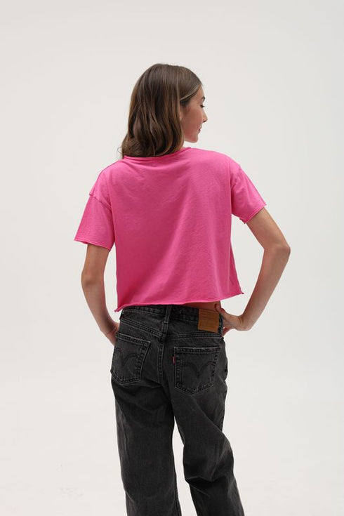 Raw Edge Short Sleeve Pocket Tee